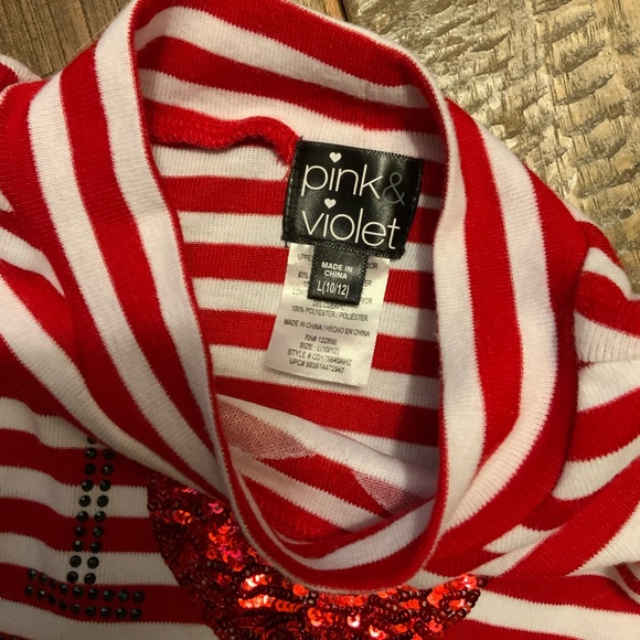 Pink & Violet girls I ❤️ Santa dress. Size L - Picture 4 of 6